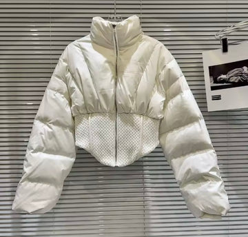 Clinch waist bubble jacket